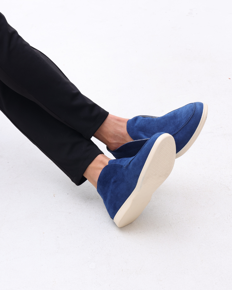 Mocassins Montants en Daim — Confort Structuré et Raffinement