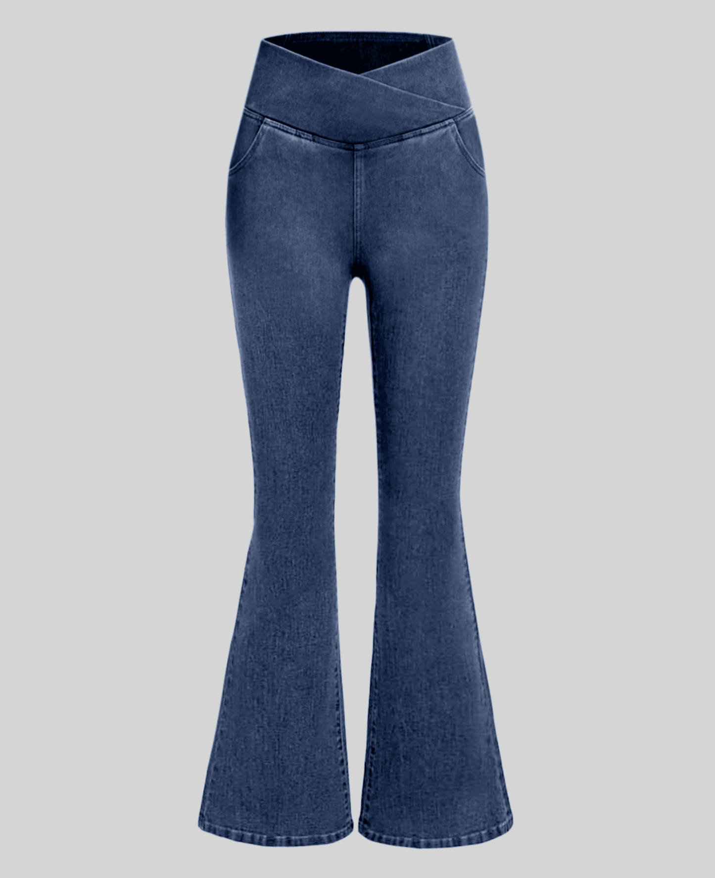 Kit 2 Calças Jeans de Cintura Alta Cruzada