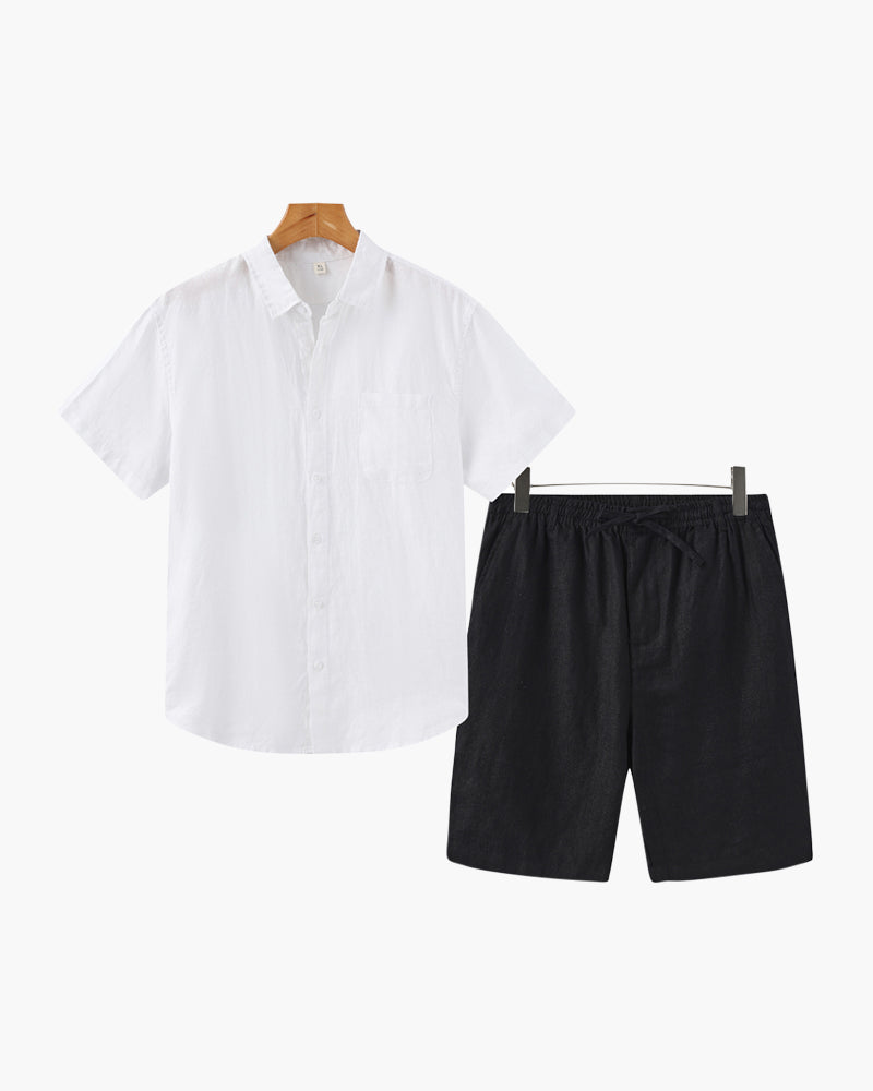 Ensemble Lin avec Short — Élégance Décontractée pour l’Été