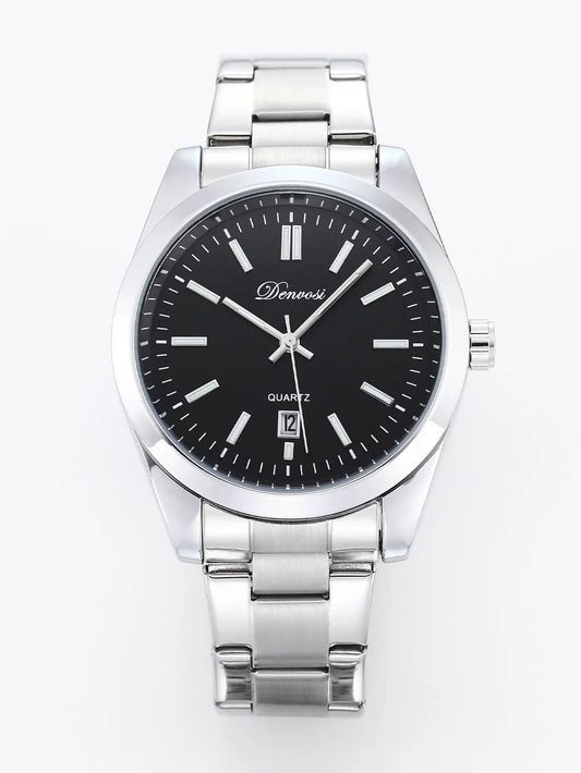 ChronoSteel – Montre Homme en Acier Inoxydable avec Affichage de la Date