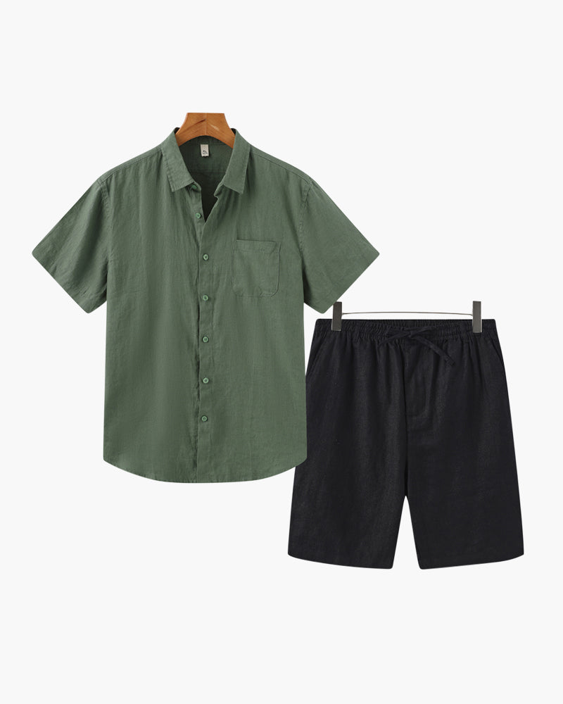 Ensemble Lin avec Short — Élégance Décontractée pour l’Été