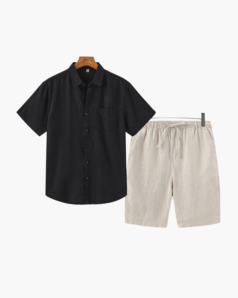 Ensemble Lin avec Short — Élégance Décontractée pour l’Été