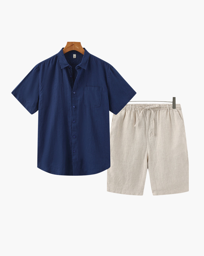 Ensemble Lin avec Short — Élégance Décontractée pour l’Été
