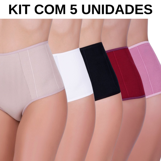 Kit com 5 Calcinhas Premium - Seca Barriga e Redutora de Medidas + Brinde