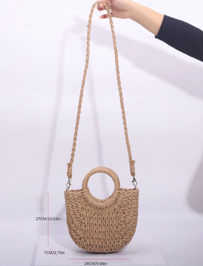 [QUEIMA DE ESTOQUE] Bolsa de Palha com Alça Crossbody