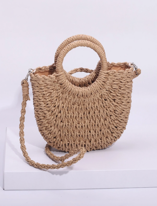 [QUEIMA DE ESTOQUE] Bolsa de Palha com Alça Crossbody