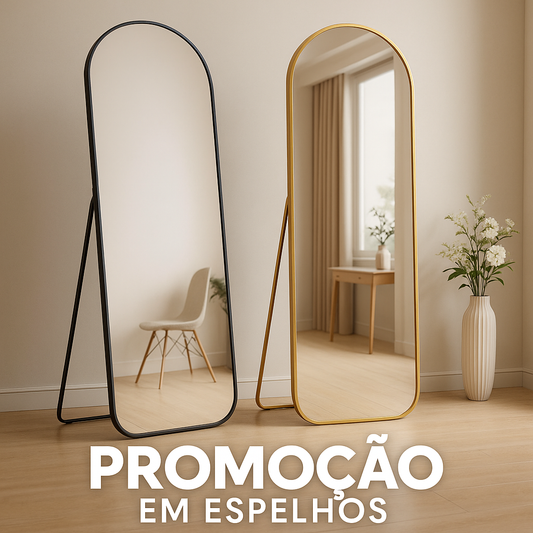 Espelho Mais Famoso com Suporte e Moldura Dourada