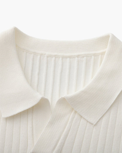 Polo en Maille Côtelée Premium — Texture Raffinée et Confort Naturel