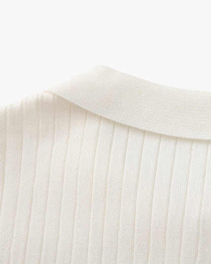 Polo en Maille Côtelée Premium — Texture Raffinée et Confort Naturel