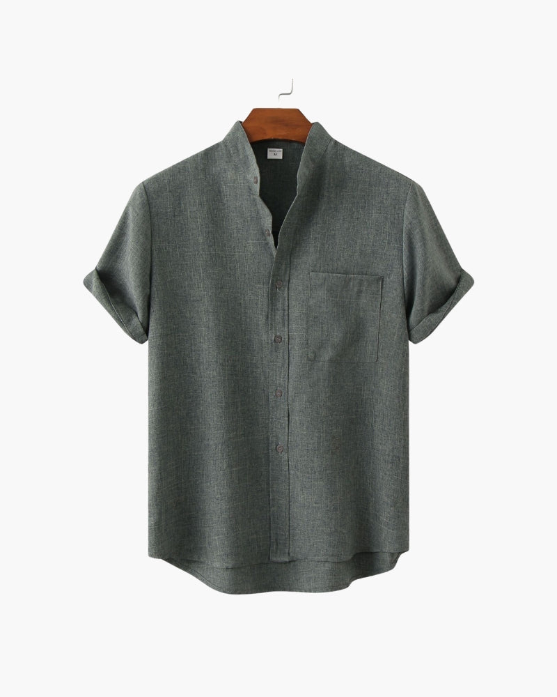 Polo à Col Mandarin Mark — Précision et Élégance Moderne