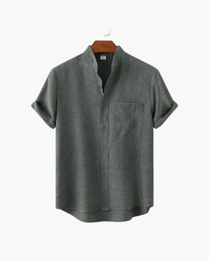 Polo à Col Mandarin Mark — Précision et Élégance Moderne