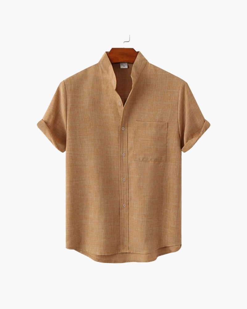 Polo à Col Mandarin Mark — Précision et Élégance Moderne
