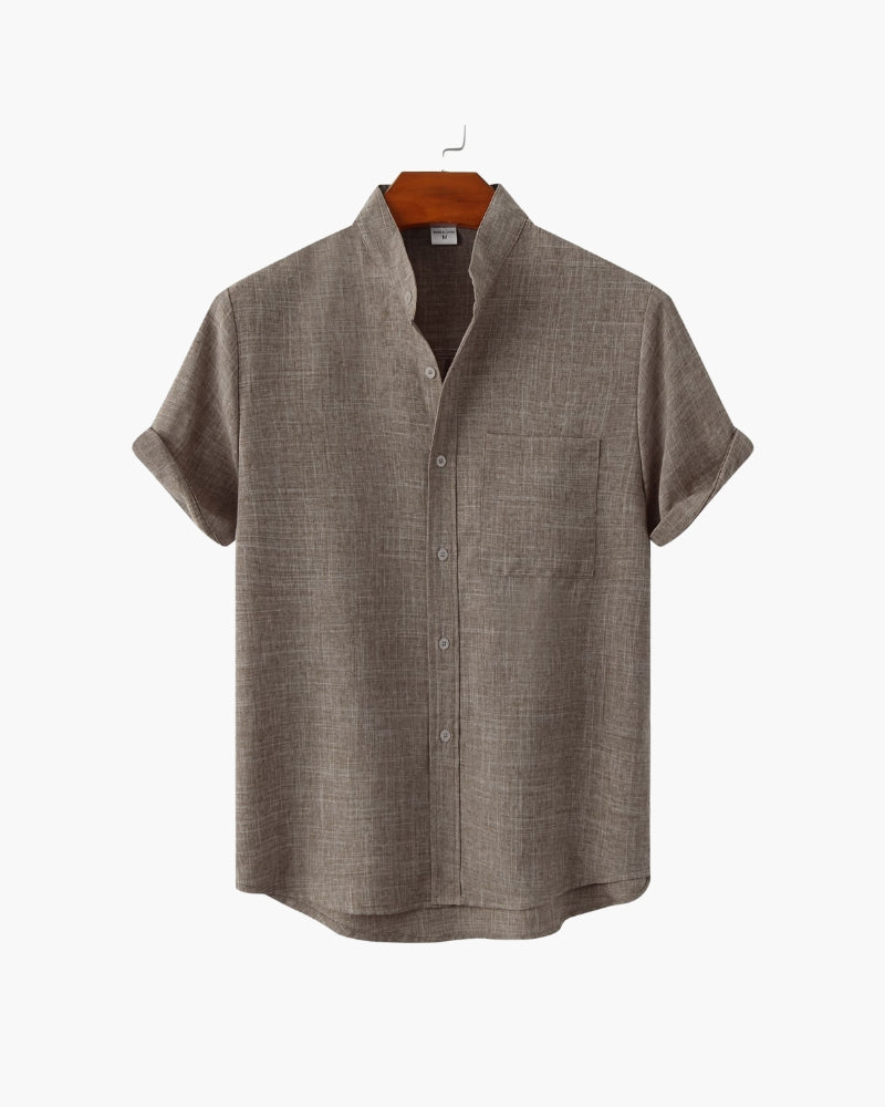 Polo à Col Mandarin Mark — Précision et Élégance Moderne