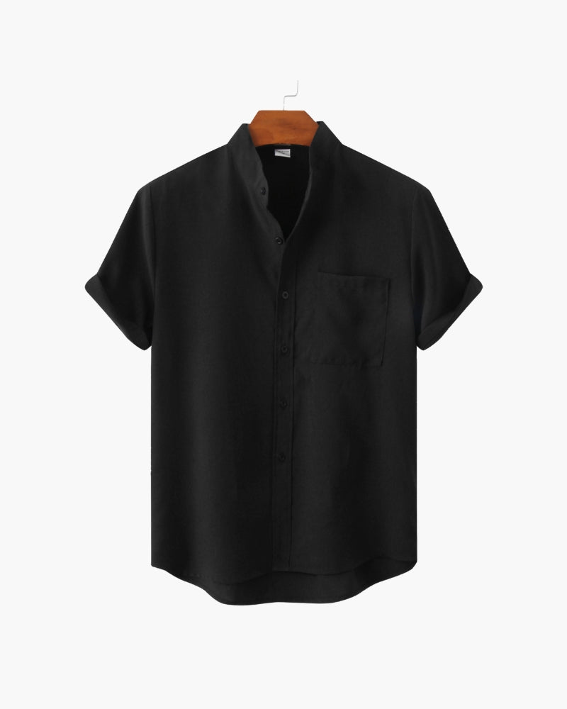 Polo à Col Mandarin Mark — Précision et Élégance Moderne
