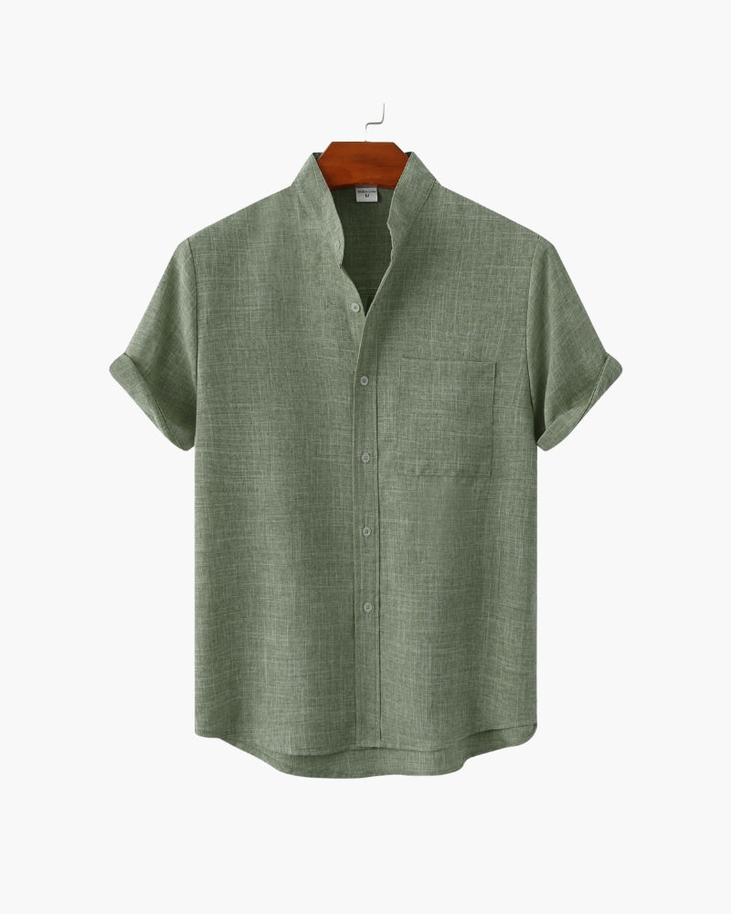 Polo à Col Mandarin Mark — Précision et Élégance Moderne