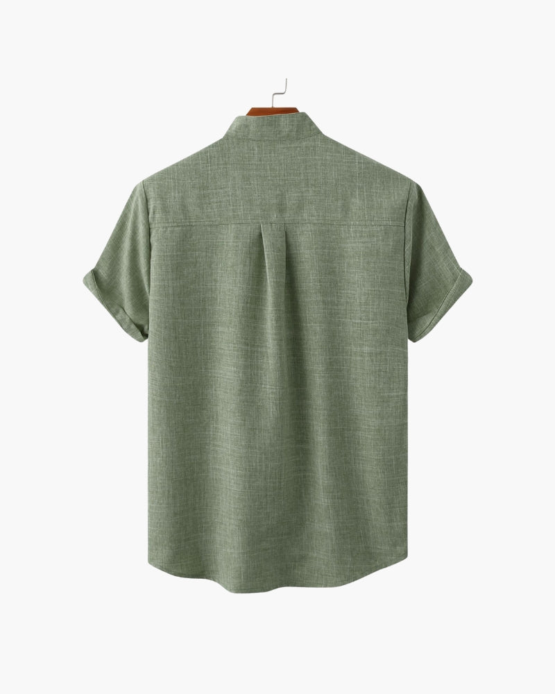 Polo à Col Mandarin Mark — Précision et Élégance Moderne