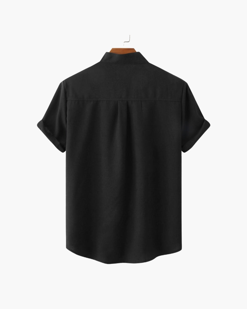 Polo à Col Mandarin Mark — Précision et Élégance Moderne