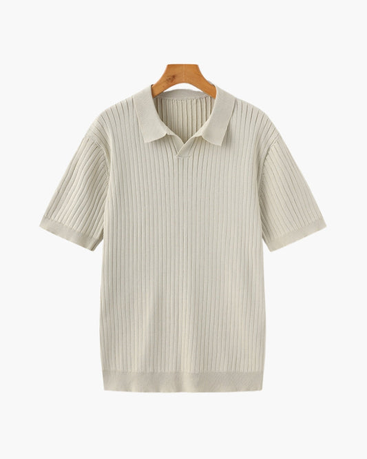 Polo en Maille Côtelée Premium — Texture Raffinée et Confort Naturel