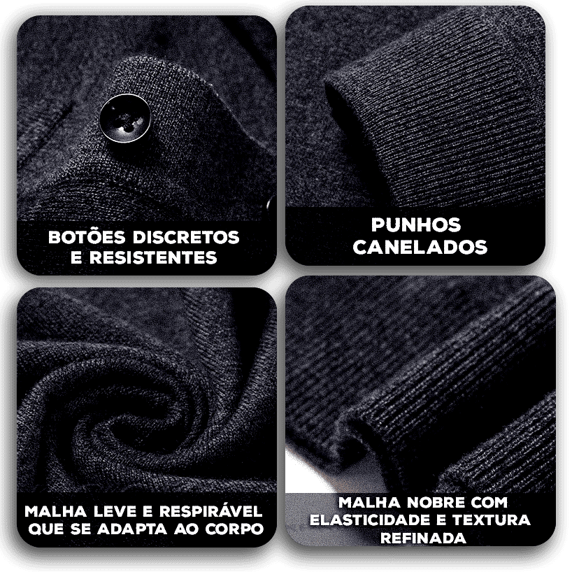 [2 PELO PREÇO DE 1] Polo Arthur™ em Malha Nobre com Botões Elegantes