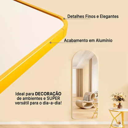 Espelho Mais Famoso com Suporte e Moldura Dourada