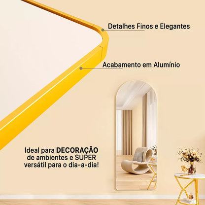 Espelho Mais Famoso com Suporte e Moldura Dourada
